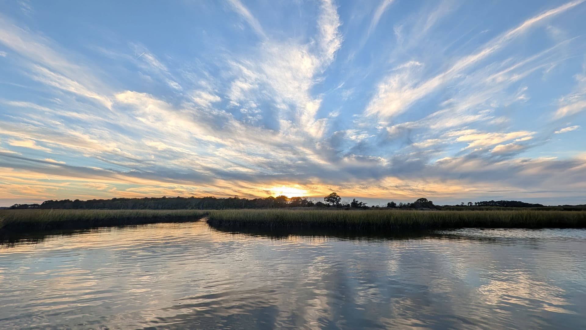 Sunset over the Maryland salt marsh